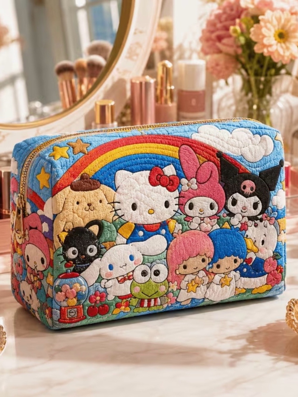 COMING SOON! Sanrio Quilted Multicharacter Cosmetic Bag